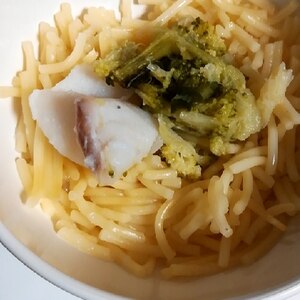 ブロッコリーとしめじのコンソメ醤油パスタ